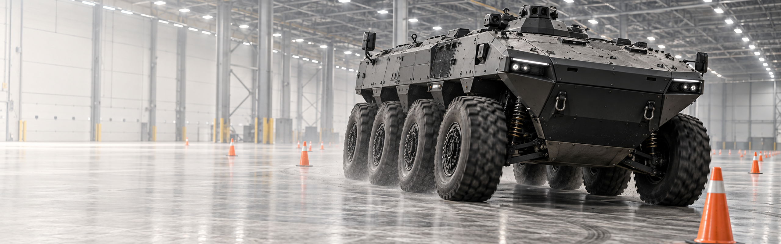 Temporary visualization of an eight-wheel vehicle